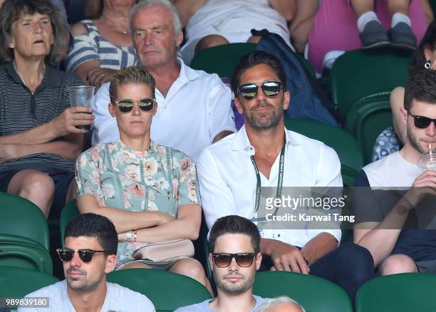 Therese Lundqvist and Henrik Lundqvist attend day one of the Wimbledon Tennis Championships at the All England Lawn Tennis and Croquet Club on July...