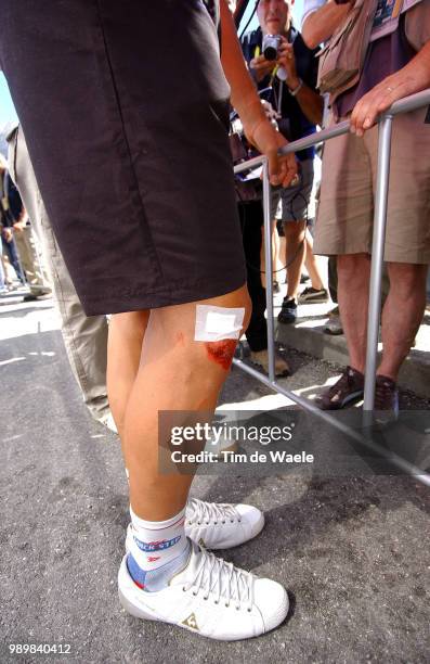 Tour De France 2005, Stage 12 Boonen Tom Knee Injury Blessure Genou Knie Blessure Brianã§On - Digne-Les-Bainsetape Ritronde Van Frankrijk, Tdf, Uci...