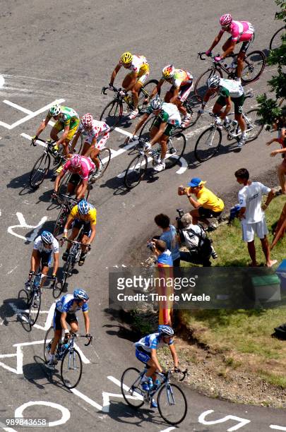Tour De France 2005, Stage 15 Popovych Yaroslav , Armstrong Lance Yellow Jersey, Ullrich Jan , Rasmussen Mickael , Landis Floyd , Moreau Christophe ,...