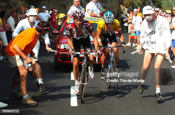 Tour De France 2005, Stage 15 Basso Ivan , Armstrong Lance Yellow Jersey Maillot Jaune Gele Trui, Illustration Illustratie Doping,...