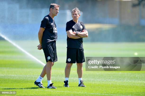 Leicester City manager Claude Puel with new assistant manager Jacques Bonnevay during training as Leicester City Players Return to Pre-Season...