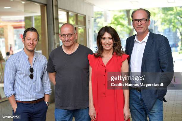 Trystan Puetter, Iris Berben, Dominik Graf and Herbert Knaup attend the premiere of the movie 'Hanne' as part of the Munich Film Festival 2018 at...