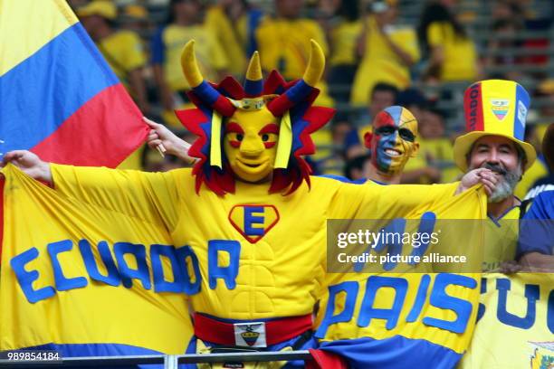 Ecuadorean supporters cheer prior to the group A preliminary match of 2006 FIFA World Cup between Ecuador and Costa Rica in Hamburg, on Thursday, 15...