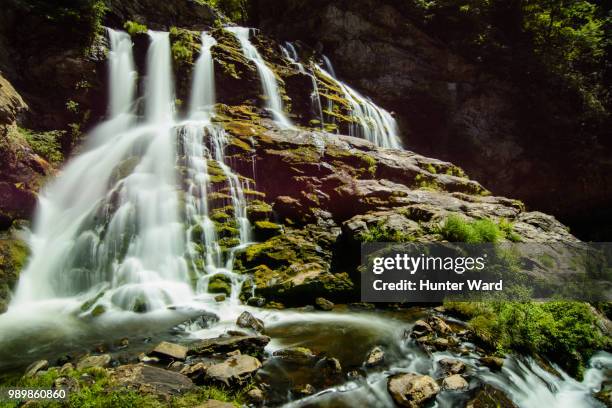 cullasaja falls in western north carolina - cullasaja falls stock pictures, royalty-free photos & images