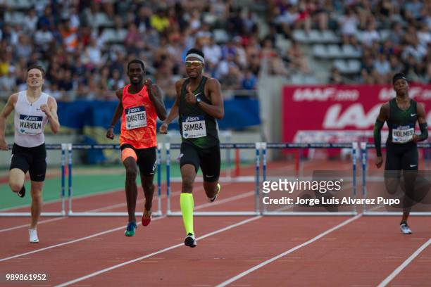 From Left to Right Karsten Warholm , Kyron MCMaster , MAbderrahman Samba and Tj Holmes compete in the 400m Hurdles men of the IAAF Diamond League...