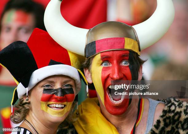 Supporters of Germany prior to the 3rd place match of the 2006 FIFA World Cup between Germany and Portugal in Stuttgart, Germany, Saturday 08 July...