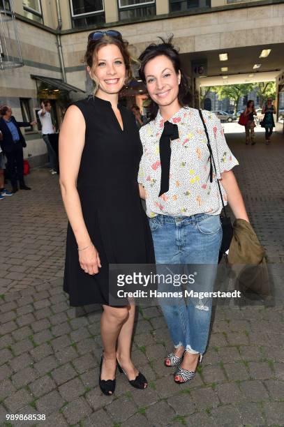 Anna Schaefer and Dagni Dewath attend the premiere of the movie 'Hanne' as part of the Munich Film Festival 2018 at Gloria Palast on July 2, 2018 in...