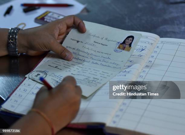 Members of Parsi community arrive to cast their votes for Bombay Parsi Panchayat trust elections at The JB Vachha High School polling booth at Dadar...