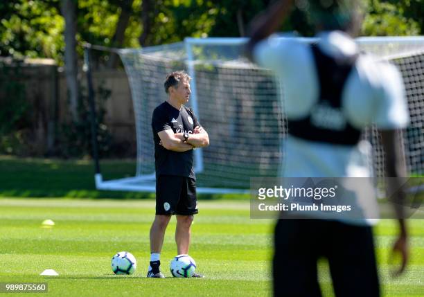 Leicester City manager Claude Puel during training as Leicester City Players Return to Pre-Season Training at Belvoir Drive Training Complex on July...
