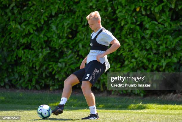 Sam Hughes during training as Leicester City Players Return to Pre-Season Training at Belvoir Drive Training Complex on July 02 , 2018 in Leicester,...