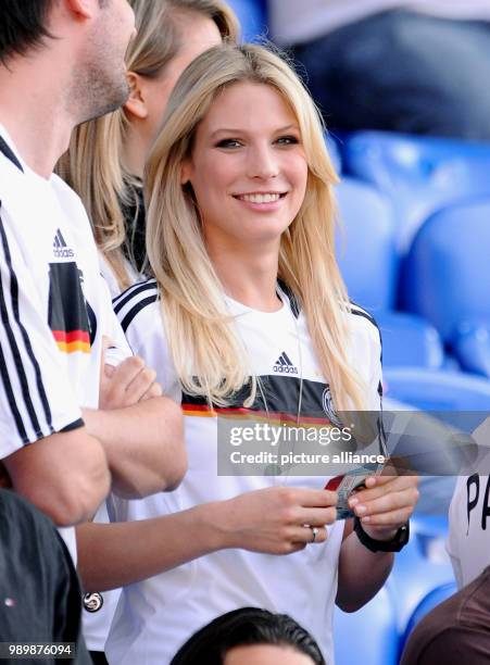 European Championship Portugal - Germany June 19th 2008 Sarah Brandner, Bastian Schweinsteiger's girlfriend on the stands of the St. Jakob Stadium in...