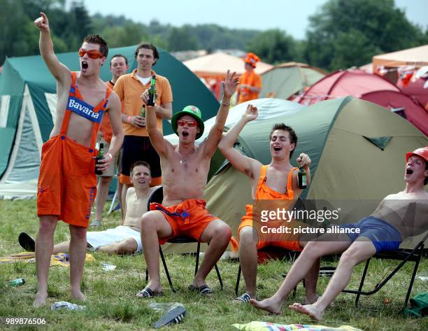 World Cup, Dutch fans at the Dutch camp in Erpfingen, Reutlingen district.