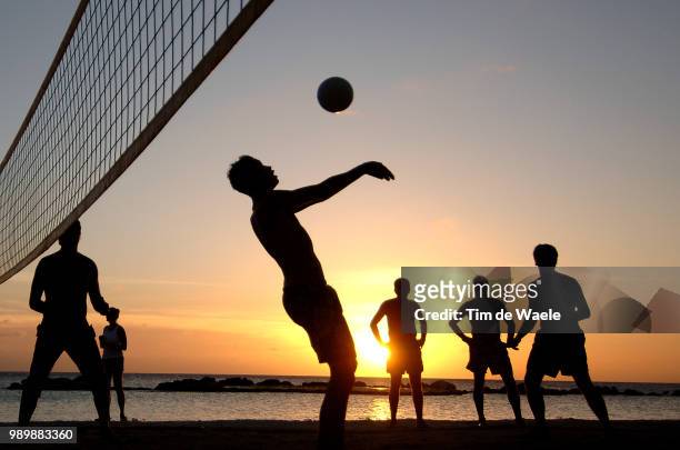 Curaã§Ao Hollidaysillustration Illustratie, Beach Volley Strand Volleybalvacances Vakantie