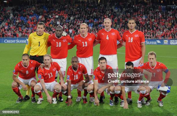 Football International 2010 FIFA World Cup Qualification 2nd group, group 2, October 14th 2009 Switzerland - Israel Team picture of SUI; Marco...