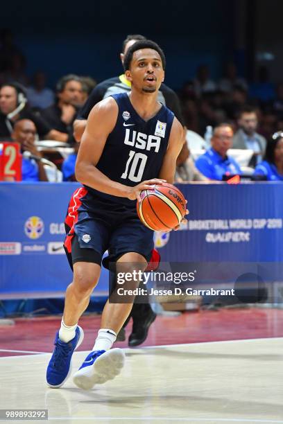 Reggie Hearn of Team USA looks to shoot the ball against Cuba during the FIBA Basketball World Cup 2019 Americas Qualifiers on July 1, 2018 at...