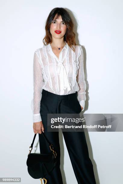 Jeanne Damas attends the Christian Dior Haute Couture Fall Winter 2018/2019 show as part of Paris Fashion Week on July 2, 2018 in Paris, France.