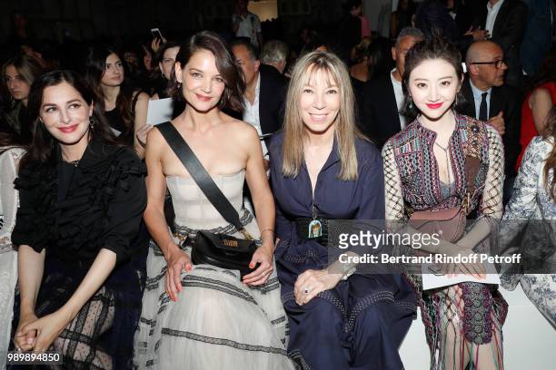 Amira Casar, Katie Holmes, Victoire de Castellane and Tian Jing attend the Christian Dior Haute Couture Fall Winter 2018/2019 show as part of Paris...