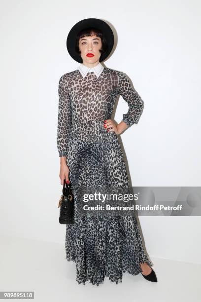 Mia Moretti attends the Christian Dior Haute Couture Fall Winter 2018/2019 show as part of Paris Fashion Week on July 2, 2018 in Paris, France.