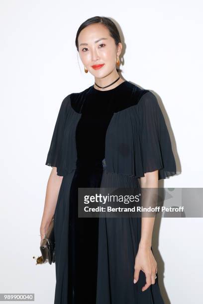 Chriselle Lim attends the Christian Dior Haute Couture Fall Winter 2018/2019 show as part of Paris Fashion Week on July 2, 2018 in Paris, France.