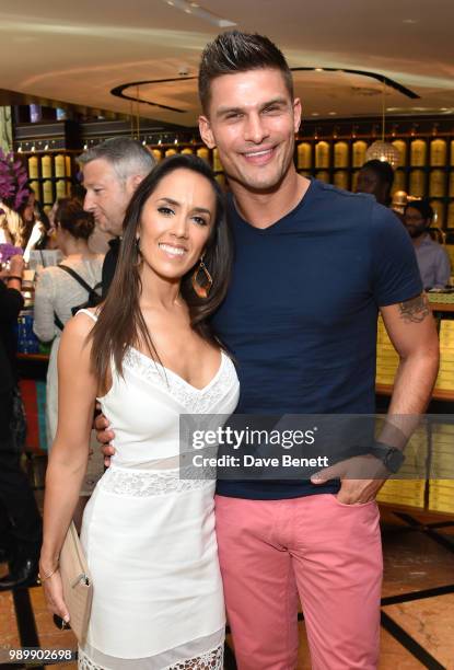 Janette Manrara and Aljaz Skorjanec attend the TWG Tea Gala Event in Leicester Square to celebrate the launch of TWG Tea in the UK on July 2, 2018 in...