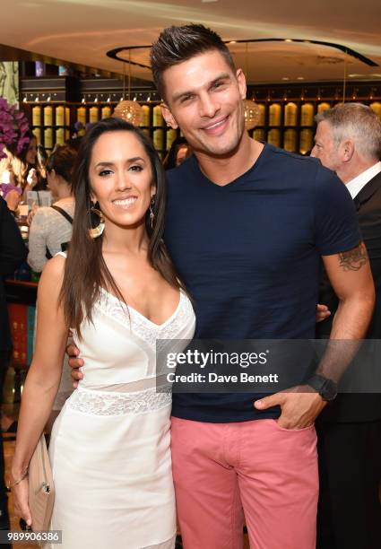 Janette Manrara and Aljaz Skorjanec attend the TWG Tea Gala Event in Leicester Square to celebrate the launch of TWG Tea in the UK on July 2, 2018 in...