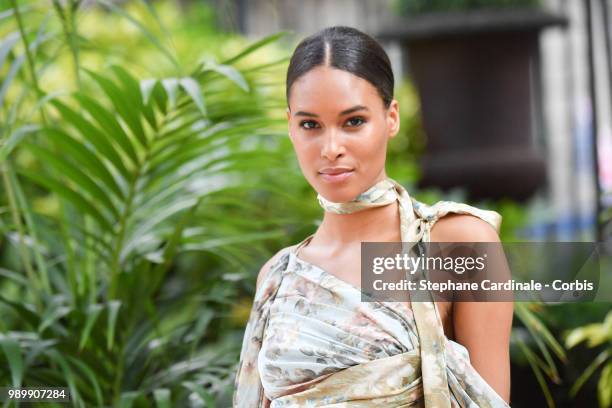 Cindy Bruna attends the Atelier Swarovski : Cocktail Of The New Penelope Cruz Fine Jewelry Collection as part of Paris Fashion Week on July 2, 2018...