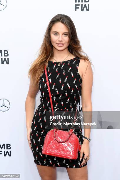 Carina Zavline attends the Guido Maria Kretschmer show during the Berlin Fashion Week Spring/Summer 2019 at ewerk on July 2, 2018 in Berlin, Germany.