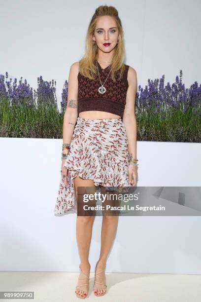 Chiara Ferragni attends the Giambattista Valli Haute Couture Fall Winter 2018/2019 show as part of Paris Fashion Week on July 2, 2018 in Paris,...