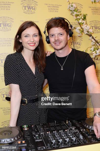 Sophie Ellis-Bextor and Richard Jones attend the TWG Tea Gala Event in Leicester Square to celebrate the launch of TWG Tea in the UK on July 2, 2018...