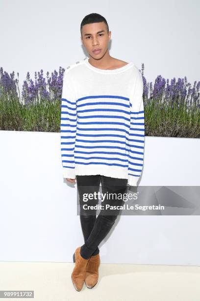 Olivier Rousteing attends the Giambattista Valli Haute Couture Fall Winter 2018/2019 show as part of Paris Fashion Week on July 2, 2018 in Paris,...