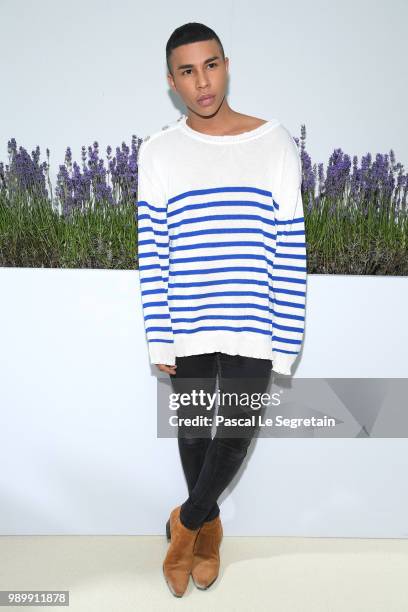 Olivier Rousteing attends the Giambattista Valli Haute Couture Fall Winter 2018/2019 show as part of Paris Fashion Week on July 2, 2018 in Paris,...