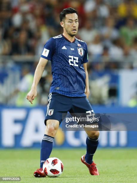 Maya Yoshida of Japan during the 2018 FIFA World Cup Russia round of 16 match between Belgium and Japan at the Rostov Arena on July 02, 2018 in...