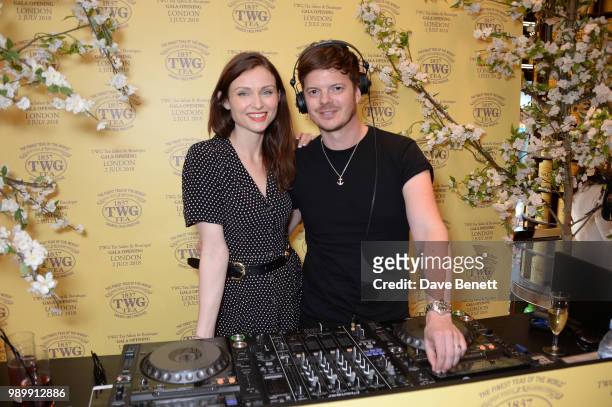 Sophie Ellis-Bextor and Richard Jones attend the TWG Tea Gala Event in Leicester Square to celebrate the launch of TWG Tea in the UK on July 2, 2018...