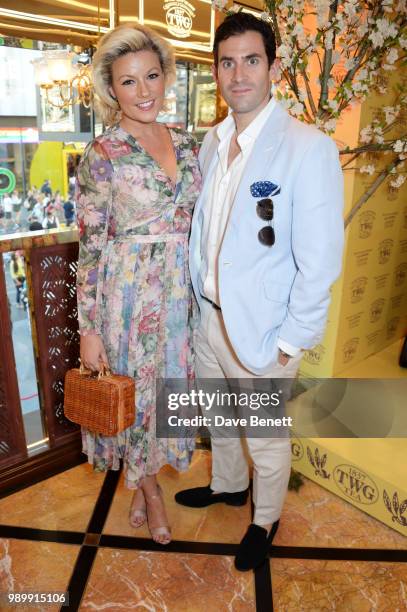 Natalie Rushdie and Zafar Rushdie attend the TWG Tea Gala Event in Leicester Square to celebrate the launch of TWG Tea in the UK on July 2, 2018 in...