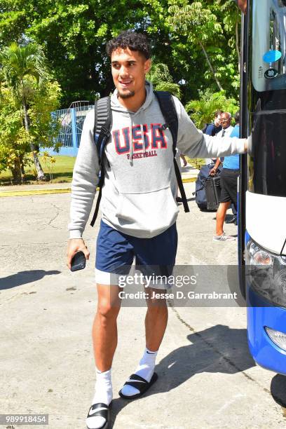 Nick Johnson of Team USA arrives at the venue before the FIBA Basketball World Cup 2019 Americas practice on June 30, 2018 at Havana, Cuba. NOTE TO...