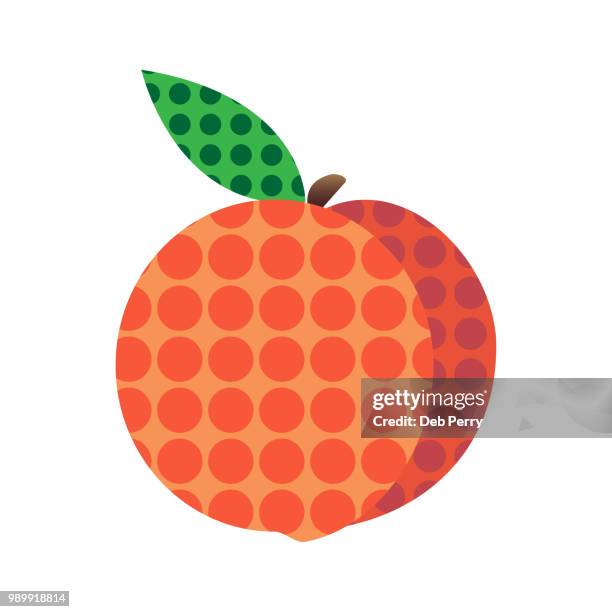 peach illustration against white background - deb perry photos et images de collection