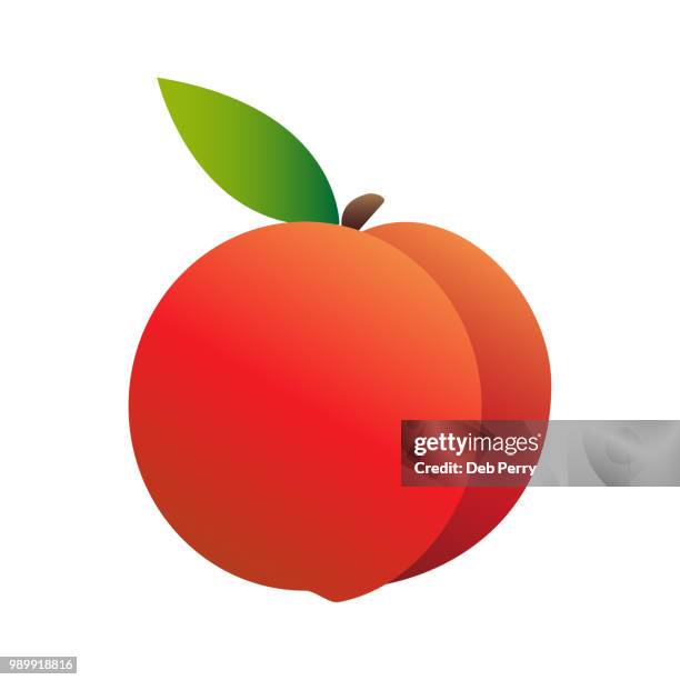 peach illustration against white background - fruit cartoon stock pictures, royalty-free photos & images