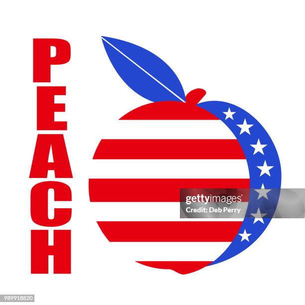 patriotic peach illustration against white background - deb perry photos et images de collection