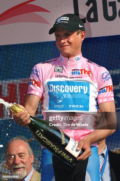 Giro D'Italia, Prologuepodium, Savoldelli Paolo Celebration Joie Vreugde, Pink Jersey Maillot Rose Roze Trui, Champagneproloog: Seraing - Seraing...