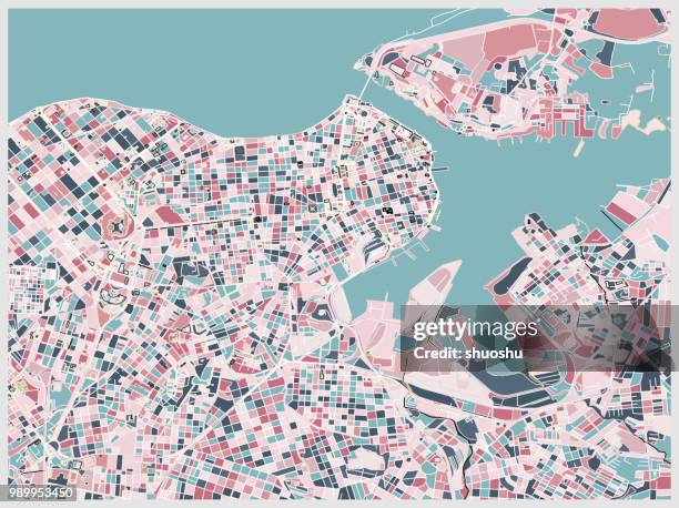 art map of havana city - havana vector stock illustrations