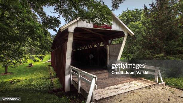 Bridges Of Madison County Cutlerdonahoe Bridge Iowa United High-Res Stock Photo