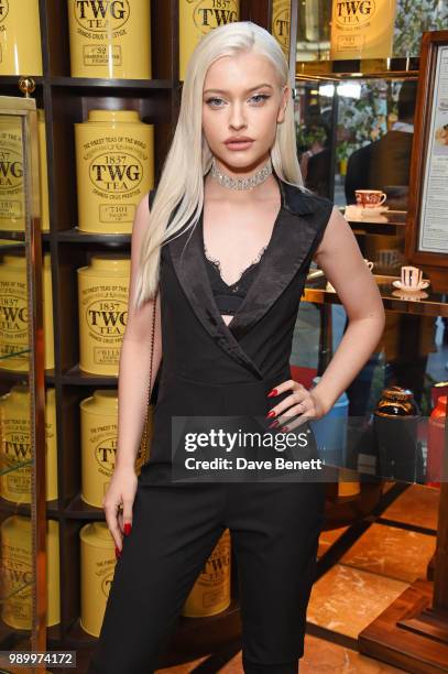 Alice Chater attends the TWG Tea Gala Event in Leicester Square to celebrate the launch of TWG Tea in the UK on July 2, 2018 in London, England.