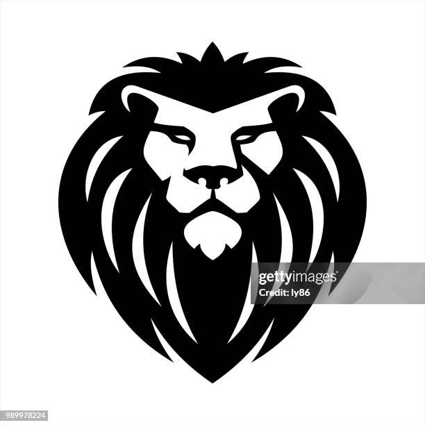 ilustraciones, imágenes clip art, dibujos animados e iconos de stock de cabeza de león - cabeza de animal