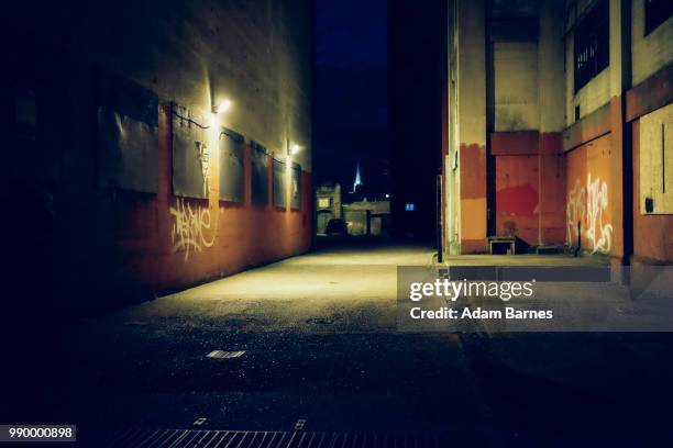 dark streets - dark alley stock pictures, royalty-free photos & images