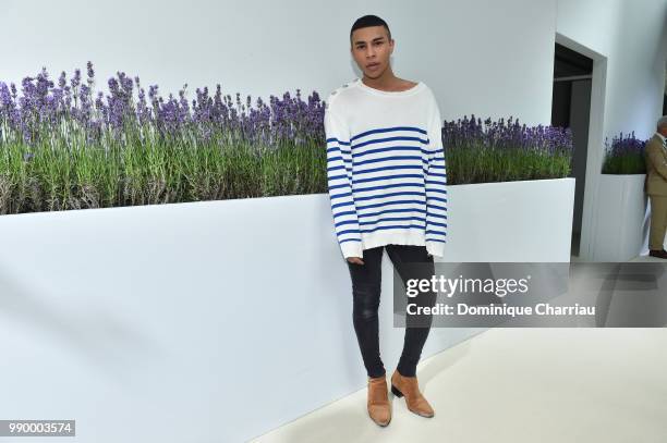 Olivier Rousteing attends the Giambattista Valli Haute Couture Fall Winter 2018/2019 show as part of Paris Fashion Week on July 2, 2018 in Paris,...