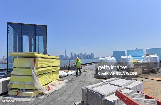 View of the construction site of the new Statue of Liberty Museum thats currently being built on Liberty Island on July 2, 2018 in New York City. -...