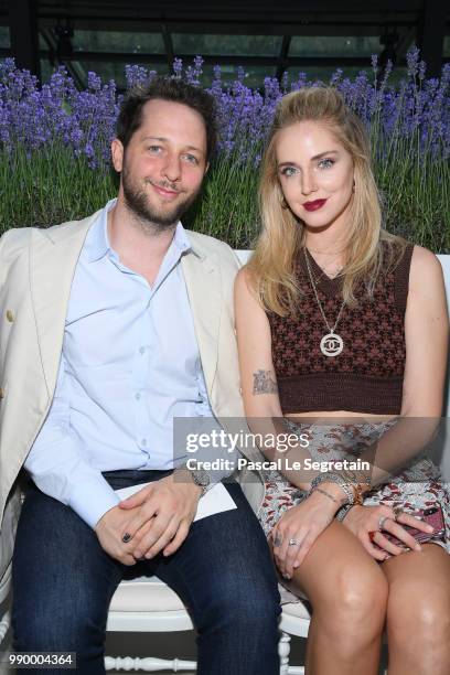 Derek Blasberg and Chiara Ferragni attend the Giambattista Valli Haute Couture Fall Winter 2018/2019 show as part of Paris Fashion Week on July 2,...