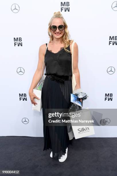 Eva Mona Rodekirchen attends the Guido Maria Kretschmer show during the Berlin Fashion Week Spring/Summer 2019 at ewerk on July 2, 2018 in Berlin,...