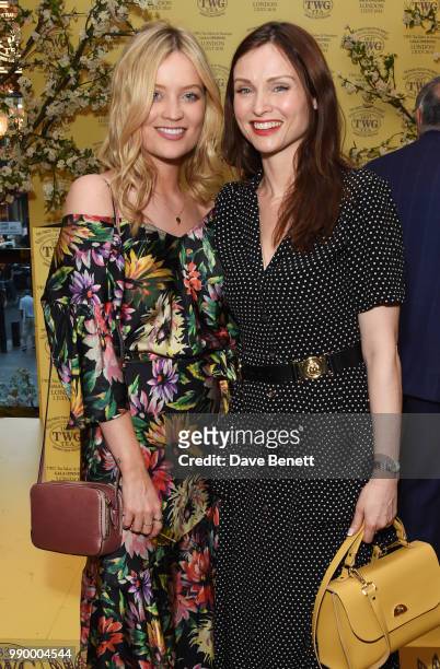 Laura Whitmore and Sophie Ellis-Bextor attend the TWG Tea Gala Event in Leicester Square to celebrate the launch of TWG Tea in the UK on July 2, 2018...