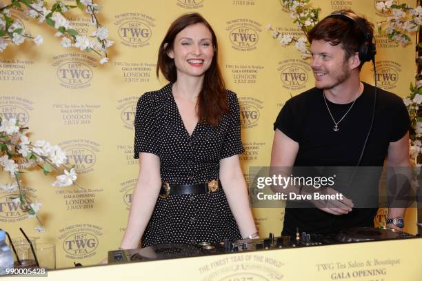 Sophie Ellis-Bextor and RIchard Jones attend the TWG Tea Gala Event in Leicester Square to celebrate the launch of TWG Tea in the UK on July 2, 2018...